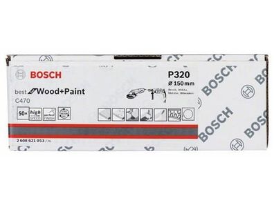 Bosch Schleifblatt Papier C470, 50er-Pack 150 mm, 320