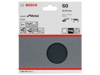 Bosch Schleifblatt F550, 5er-Pack 125 mm, 60