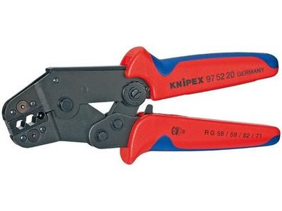 Knipex Crimpzange kurze Bauform brüniert mit Mehrkomponenten-Hüllen 195 mm