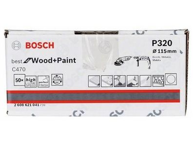 Bosch Schleifblatt Papier C470, 50er-Pack 115 mm, 320