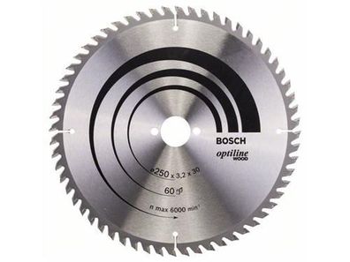 Bosch Kreissägeblatt Optiline Wood 250 x 30 x 3,2 mm, 60