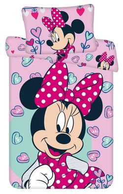 Disney Minnie Maus Pink Baby Bettwäsche Set 100x135 Bettdecke + 40x60 cm Kopfkis