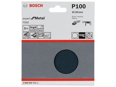 Bosch Schleifblatt F550, 5er-Pack 125 mm, 100