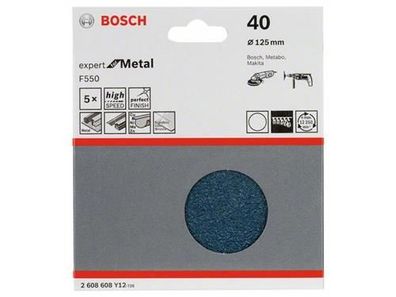 Bosch Schleifblatt F550, 5er-Pack 125 mm, 40