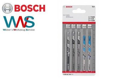 Bosch 5tlg. Stichsägeblatt-Set T 44 D (2x); T 1 B (2x); T 18 A