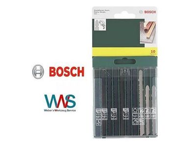 Bosch 10tlg. Stichsägeblatt Set für Holz Alu Kunststoff Metall für PST Stichsäge
