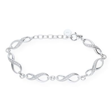 JuwelmaLux Infinity Armband 925/000 Sterling Silber rhodiniert JL10-03-1323