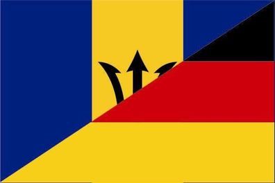 Aufkleber Fahne Flagge Barbados-Deutschland in verschiedene Größen