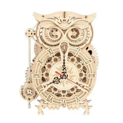 ROKR 3D-Holz-Puzzle Uhr "Owl Clock" Modellbausatz