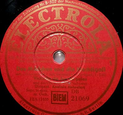 Victoria De Los Angeles "Das Mädchen und die Nachtigall" Electrola 78rpm 12"