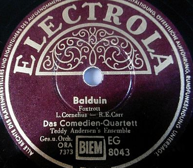 Teddy Andersen´s Ensemble "Balduin / Wenn das man gut geht" Electrola 78rpm 10"