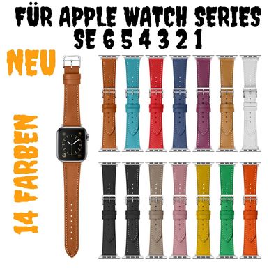 Ersatzarmband Lederarmband für Apple Watch iWatch SE 6 5 4 3 2 1 Band Armbanduhr Neu.
