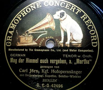 CARL JÖRN "Mag der Himmel euch vergeben / Ach so fromm" Gramophone 78rpm 10"