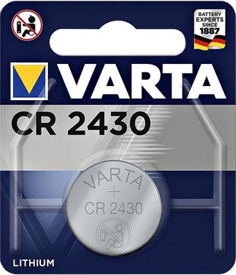 Varta CR2430 1er Blister 3V Batterie Lithium Knopfzelle 280 mAh 6430 VCR2430