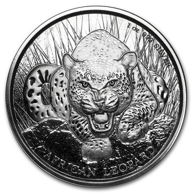 Scottdale Mint USA African Leopard 2017 1 oz 999 Silbermünze in Kapsel