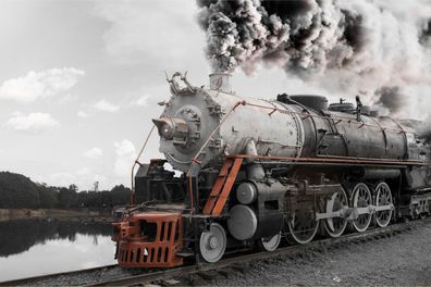 Muralo VLIES Fototapete Tapeten XXL Dampflokomotive Landschaft 3D 3882
