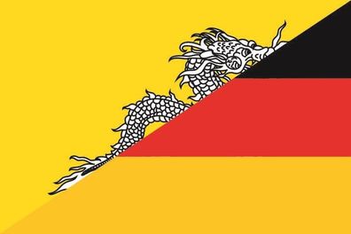 Aufkleber Fahne Flagge Bhutan-Deutschland in verschiedene Größen