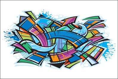 Muralo VLIES Fototapete Tapeten XXL bunter Graffiti 935