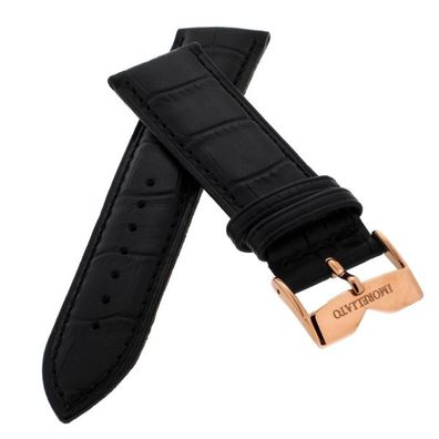 Morellato Leder Uhrenarmband 22mm schwarz Kroko A01U3333480019RA22