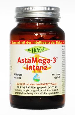 Dr. Hittich AstaMega-3 Intenz, 1/2/4x 90 Kapseln, Asta Mega, Astaxanthin, Omega-3