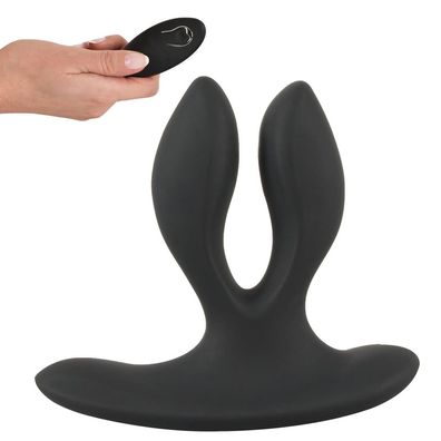 Silikon Butt-Plug mit 2 Armen 12 Vibration Anal Doppel Männer Sex-Spielzeug