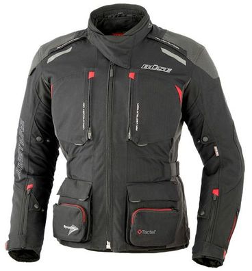 BÜSE Adv Pro STX Textiljacke, Schwarz-Rot, 5XL / 62