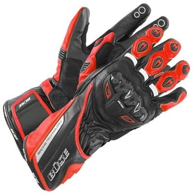 BÜSE Donington Handschuhe, Schwarz-Rot, XL / 11