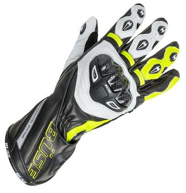 BÜSE Donington Pro Handschuhe, Schwarz-Neongelb, L / 10