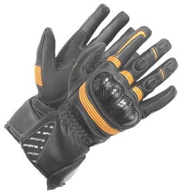 BÜSE Misano Handschuhe, Schwarz-Orange, M / 9