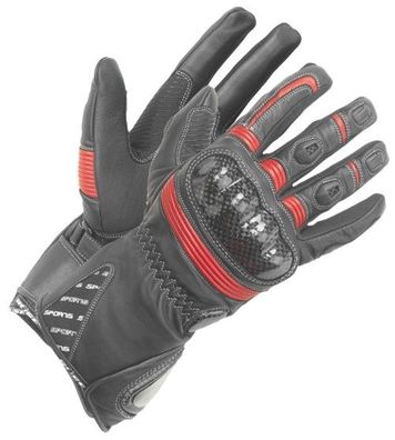 BÜSE Misano Handschuhe, Schwarz-Rot, L / 10