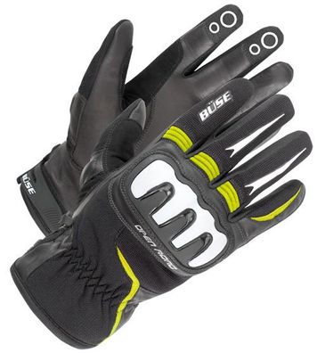 BÜSE Open Road Sport Handschuhe, Schwarz-Neongelb, L / 10