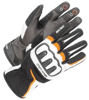 BÜSE Open Road Sport Handschuhe, Schwarz-Orange, M / 9