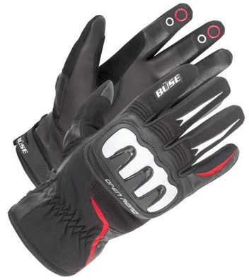 BÜSE Open Road Sport Handschuhe, Schwarz-Rot, XXL / 12