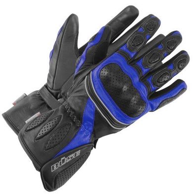 BÜSE Pitlane Damen-Handschuhe, Schwarz-Blau, S / 8