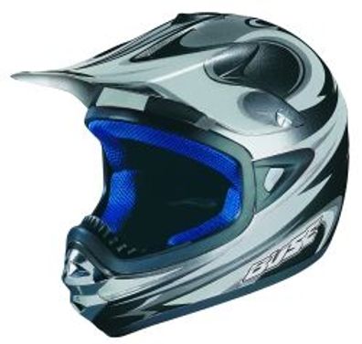 BÜSE Schirm fér X-Race RS OffRoad-Helm, Schwarz Metallic-Silber