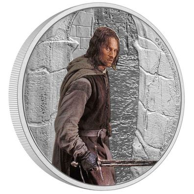 Niue Herr der Ringe™ Classic Aragorn vierte Ausgabe 1 oz 999 Silbermünze PP