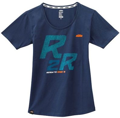 KTM Original Girls R2R Tee / Damen-T-Shirt, Blau, L