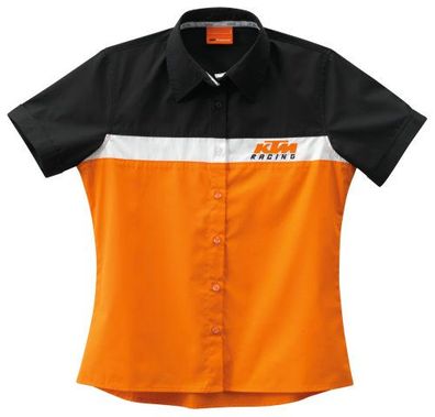 KTM Original Girls Team Shirt, Schwarz-Weiss/ Orange, L