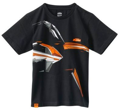 KTM Original Kids Geometric Tee / T-Shirt, Schwarz, XS / 116
