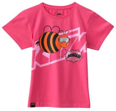 KTM Original Kids Girls Bee Tee / T-Shirt, Pink, M / 140