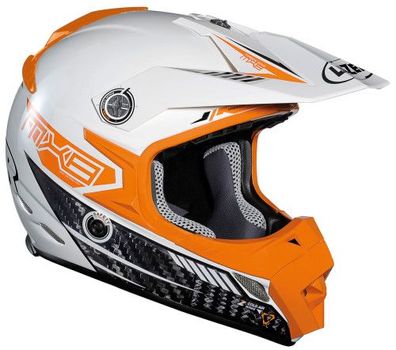 LAZER MX8 Carbon Tech OffRoad-Helm, Weiss-Orange, XL