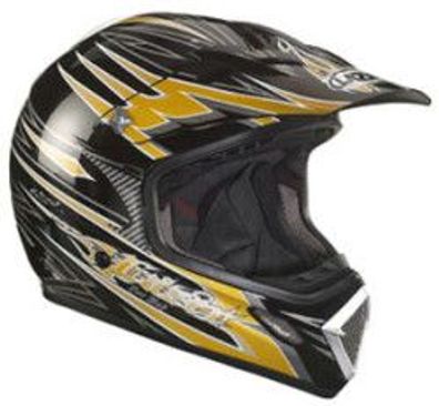 LAZER Schirm fér MX7 Hot Rod OffRoad-Helm, Schwarz-Gold