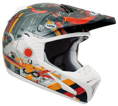 LAZER SMX Geometrix OffRoad-Helm, Schwarz-Weiss/ Orange, XL
