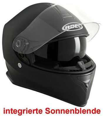 ROCC by BÜSE 430 Uni Helm mit Sonnenblende, Schwarz Matt, XL
