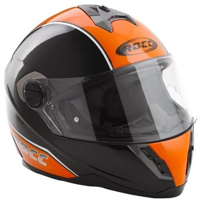 ROCC by BÜSE 521 Helm mit Sonnenblende, Schwarz-Orange, XS