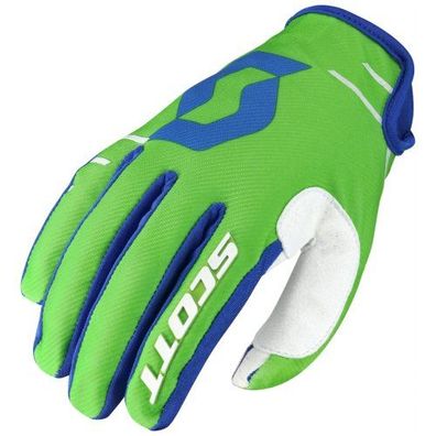 SCOTT 350 Dirt Handschuhe, Weiss-Blau/ Grén, S / 8