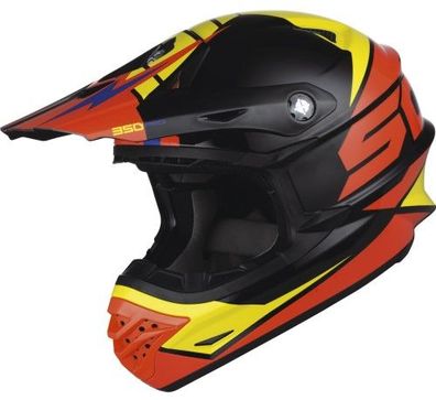 SCOTT 350 Pro Podium OffRoad-Helm, Schwarz-Orange, L