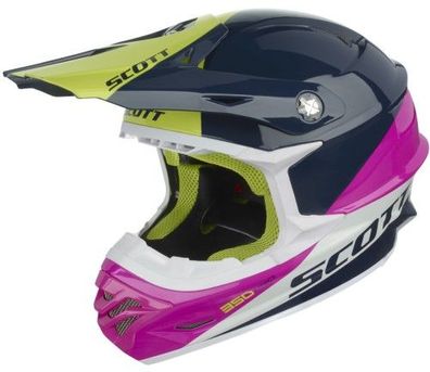 SCOTT 350 Pro Trophy OffRoad-Helm, Blau-Pink, XL