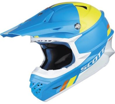 SCOTT 350 Pro Trophy OffRoad-Helm, Leicht Blau-Gelb, XL