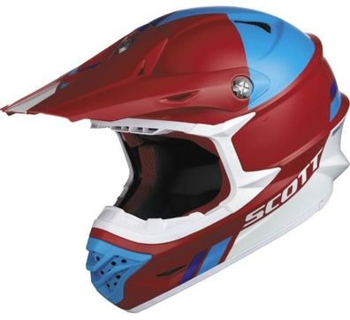 SCOTT 350 Pro Trophy OffRoad-Helm, Rot-Blau, L